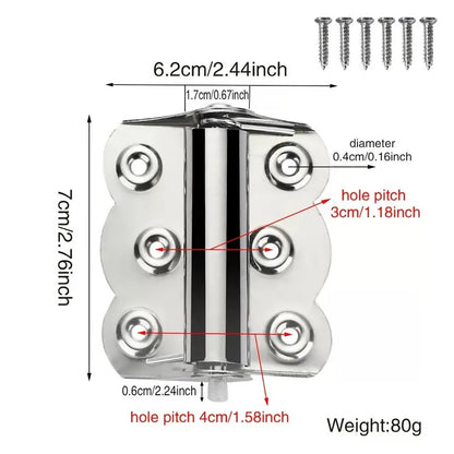 4 Pcs Spring Loaded Hinges Stainless Steel Self Closing Screen Door Hinges 2.4 x 3 Inch for Home Interior, Exterior Doors and Commercial Use